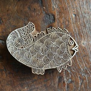 Handcrafted Wooden Fish Stamp Decor